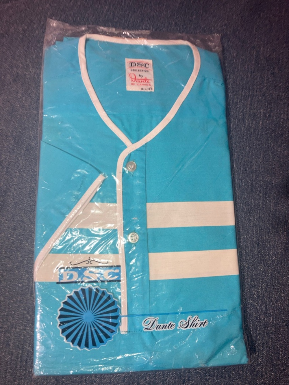 Vintage DSC Collection by Dante Turquoise Shirt with White Trim